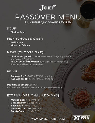 Passover Gourmet Cooked Dinner
