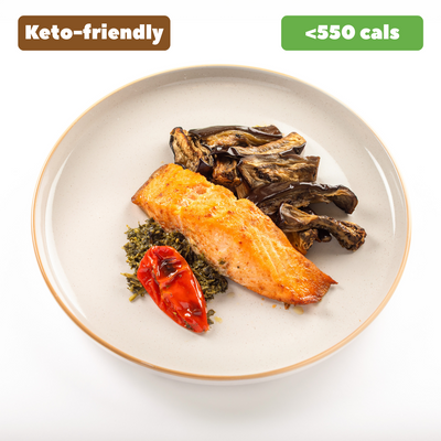 Paprika-Roasted Salmon with Sliced Eggplant [Heat & Eat]
