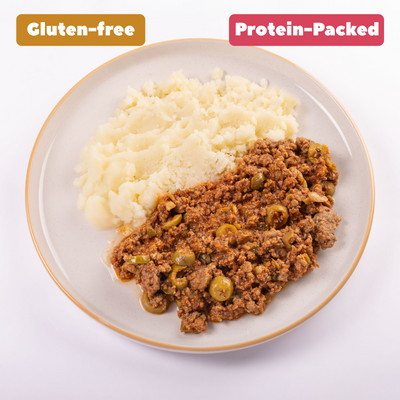 Cuban Picadillo with Olives and Mashed Potatoes GF [Heat & Eat]