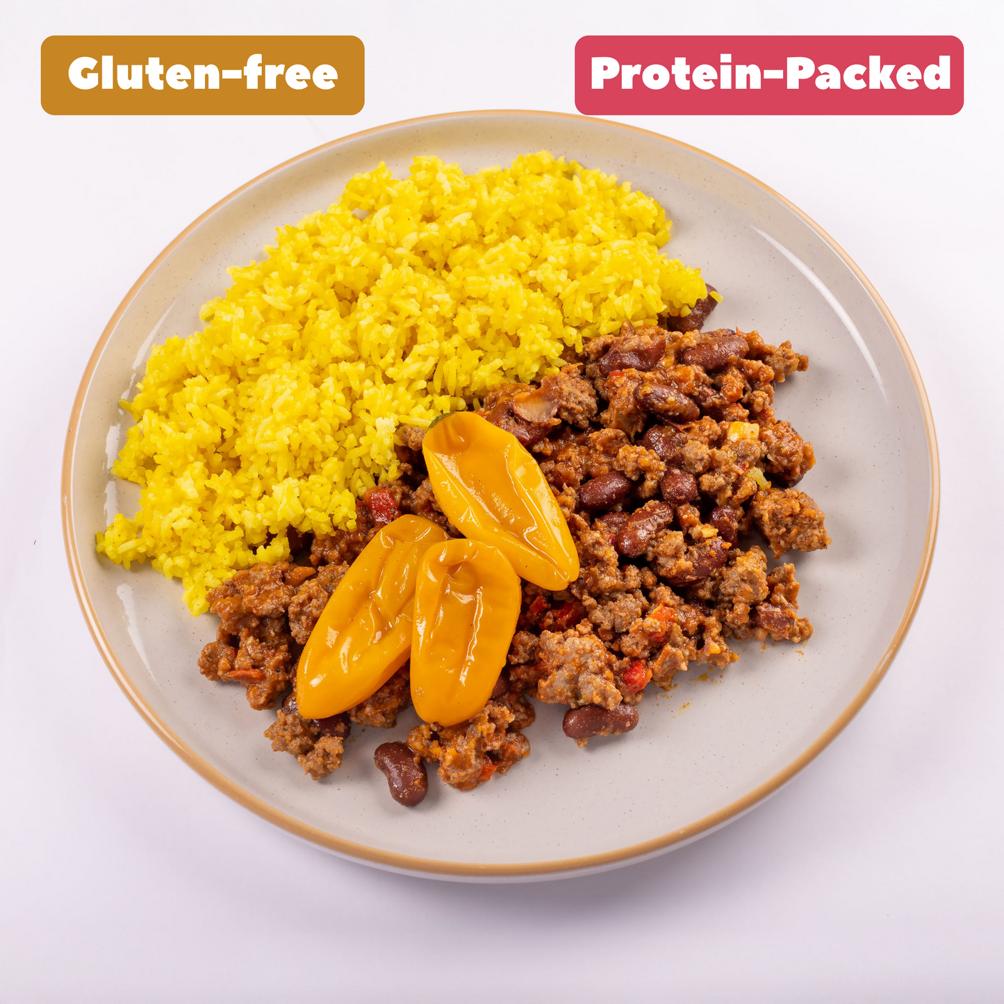 Chile Con Carne with Yellow Rice and Peppers GF [Heat & Eat]