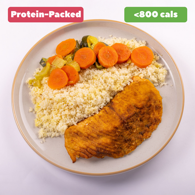 Mediterranean Salmon with Couscous and Mixed Veggies [Heat & Eat]
