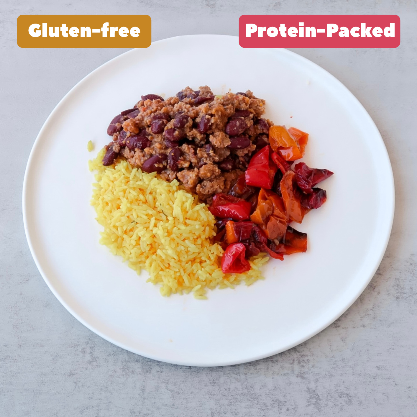 Chile Con Carne with Yellow Rice and Peppers GF [Heat & Eat]