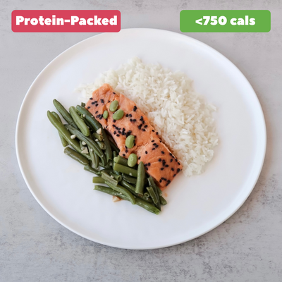 Teriyaki Salmon with Rice and Green Beans [Heat & Eat]