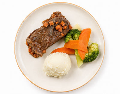 Beef Short Ribs with Mashed Potatoes and Broccoli [Heat & Eat]