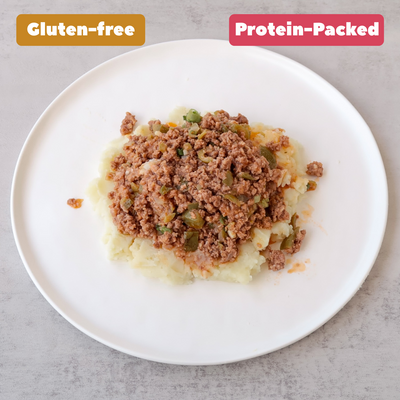 Cuban Picadillo with Olives and Mashed Potatoes GF [Heat & Eat]