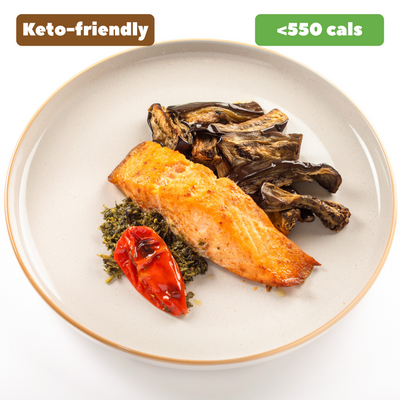 Paprika-Roasted Salmon with Sliced Eggplant [Heat & Eat]