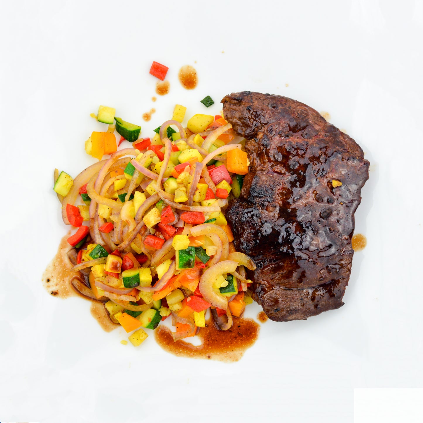 Teriyaki Steak with seasonal vegetable medley